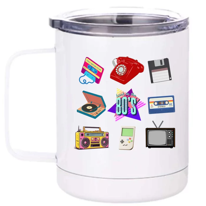 80s Throwback Retro Vintage Funny Party Cassette Tapes Front & Back 12oz Stainless Steel Tumbler Cup