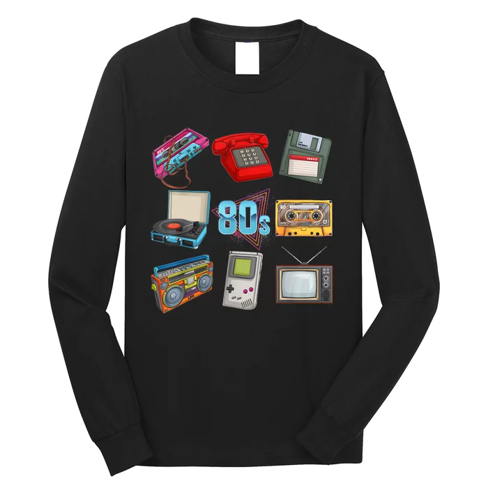 80s Throwback Retro Vintage Funny Party Cassette Tapes Long Sleeve Shirt