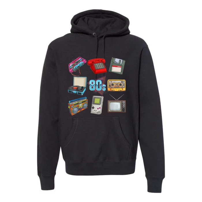 80s Throwback Retro Vintage Funny Party Cassette Tapes Premium Hoodie