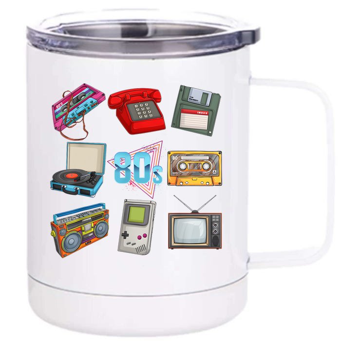 80s Throwback Retro Vintage Funny Party Cassette Tapes Front & Back 12oz Stainless Steel Tumbler Cup