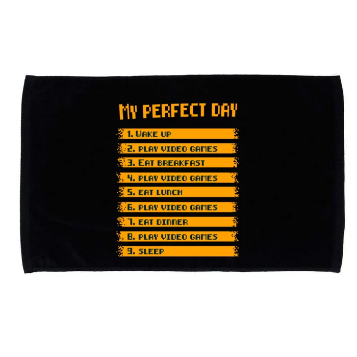 8giftbit Text Style My Perfect Day Play Video Games Gift Microfiber Hand Towel