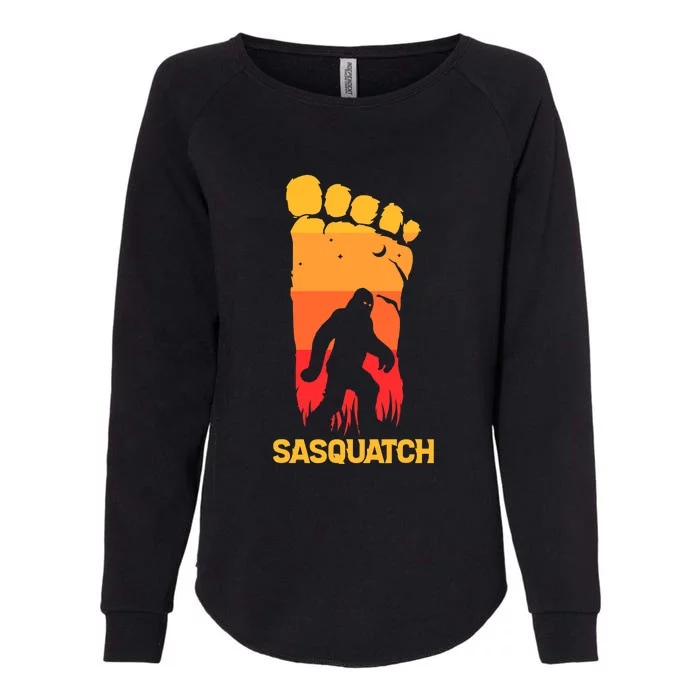 80's Vintage Bigfoot Silhouette Sun Sasquatch Womens Womens California Wash Sweatshirt