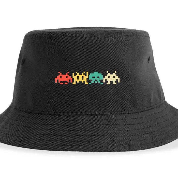 80s Video Game Vintage Retro Arcade Sustainable Bucket Hat