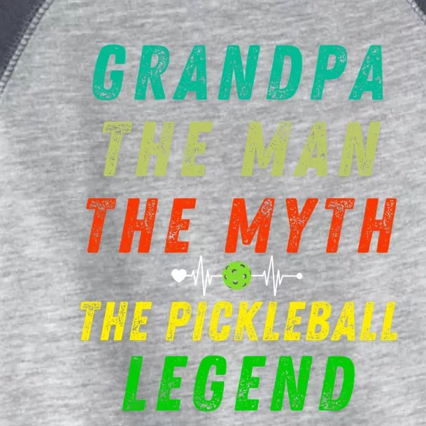 80S Vibes Grandpa The Pickleball Legend Fathers Day Present Gift Toddler Fine Jersey T-Shirt