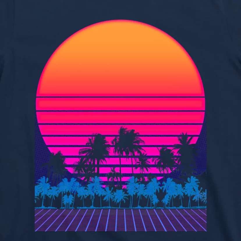 80s Vaporwave Retro Palm Trees Sunset T-Shirt