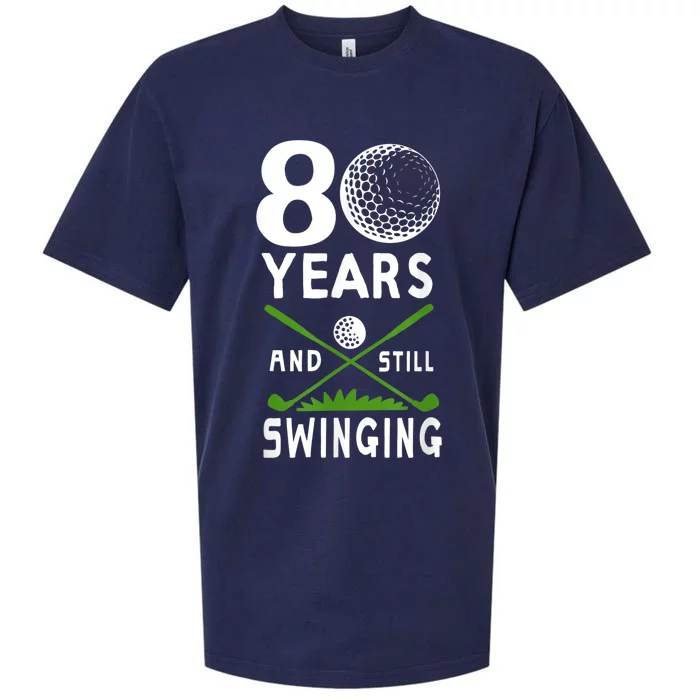 80 Years And Still Swinging 80th Birthday Golfing Apparel Sueded Cloud Jersey T-Shirt