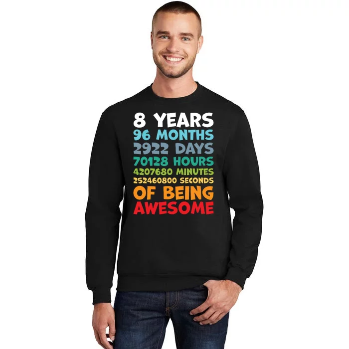 8 Year Old Bday Decorations Son Boy 8yr 8th Birthday Sweatshirt