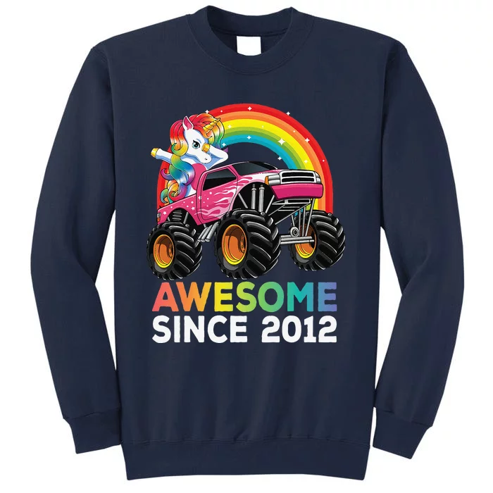 8 Years Old 8th Birthday Monster Truck Unicorns Gift Tall Sweatshirt