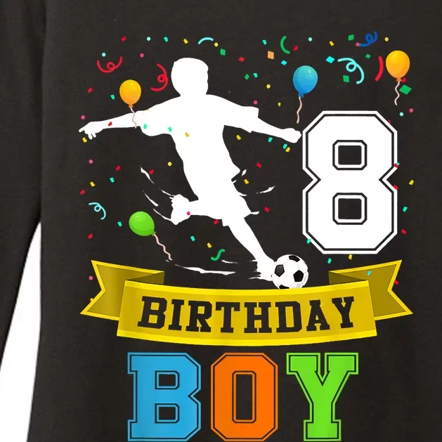 8 Year Old Birthday Soccer 8th Birthday Teens Womens CVC Long Sleeve Shirt