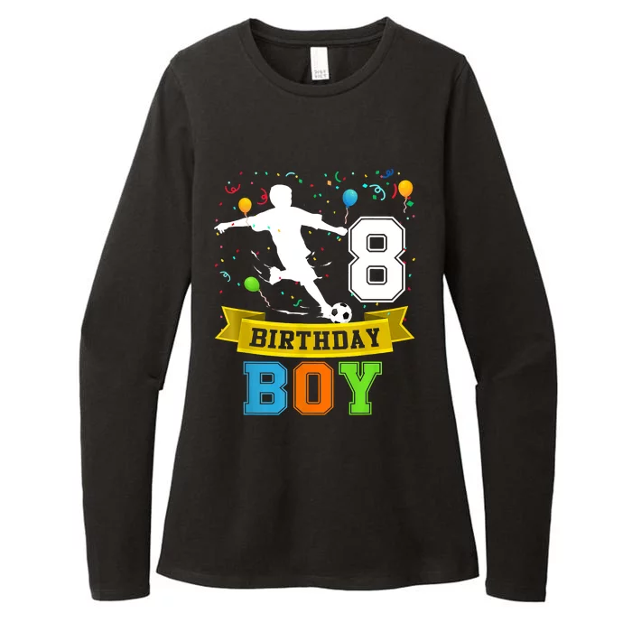 8 Year Old Birthday Soccer 8th Birthday Teens Womens CVC Long Sleeve Shirt