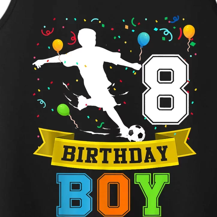 8 Year Old Birthday Soccer 8th Birthday Teens Performance Tank