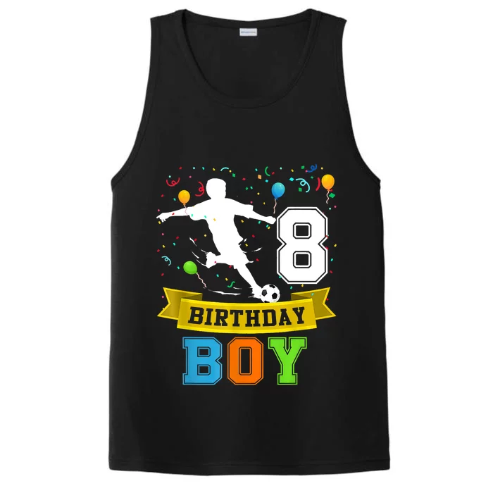 8 Year Old Birthday Soccer 8th Birthday Teens Performance Tank