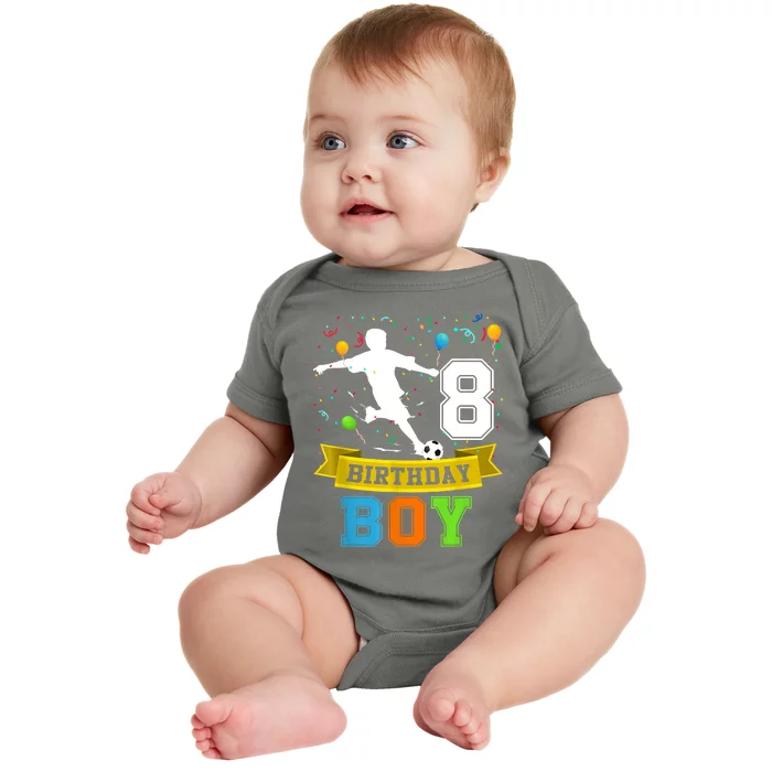 8 Year Old Birthday Soccer 8th Birthday Teens Baby Bodysuit