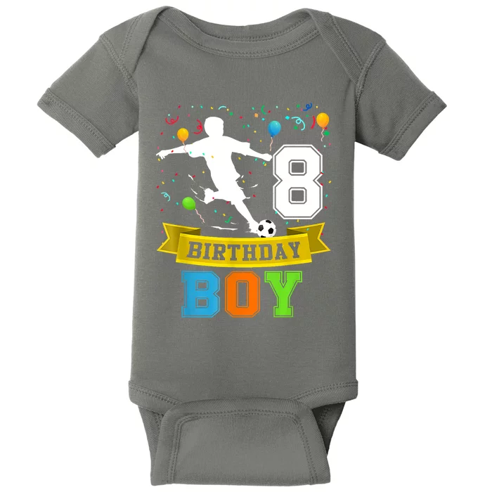 8 Year Old Birthday Soccer 8th Birthday Teens Baby Bodysuit