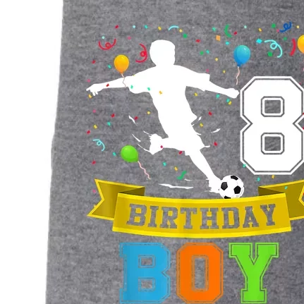 8 Year Old Birthday Soccer 8th Birthday Teens Doggie 3-End Fleece Hoodie