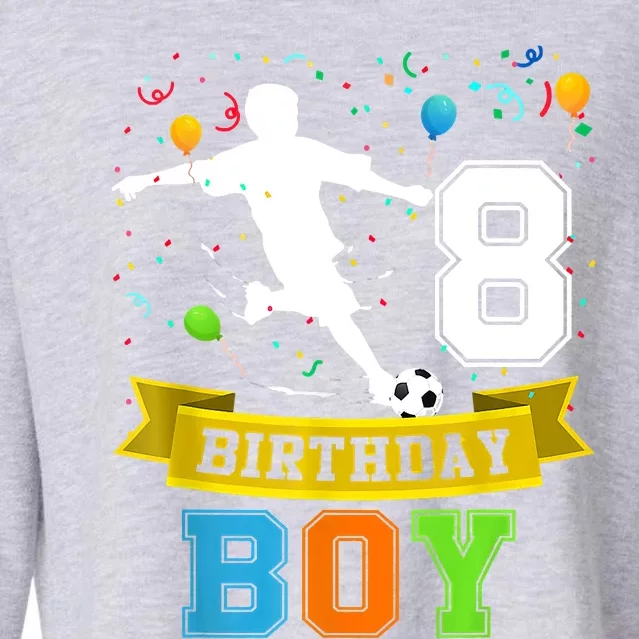 8 Year Old Birthday Soccer 8th Birthday Teens Cropped Pullover Crew