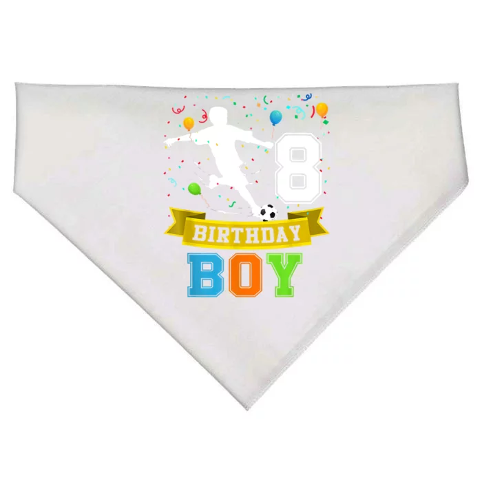 8 Year Old Birthday Soccer 8th Birthday Teens USA-Made Doggie Bandana