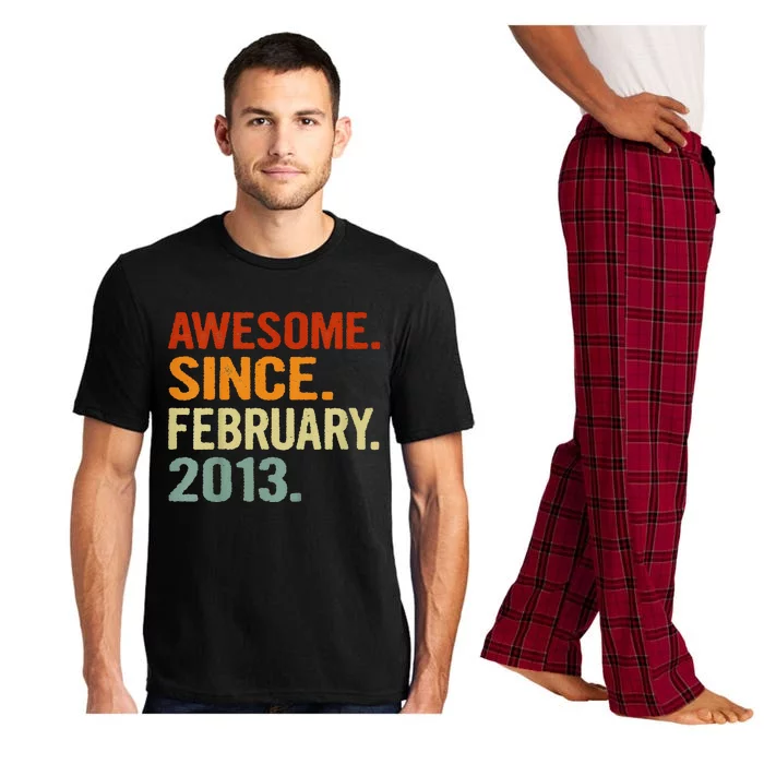 8 Years Old Retro Birthday Gift Awesome Since February 2013 Pajama Set