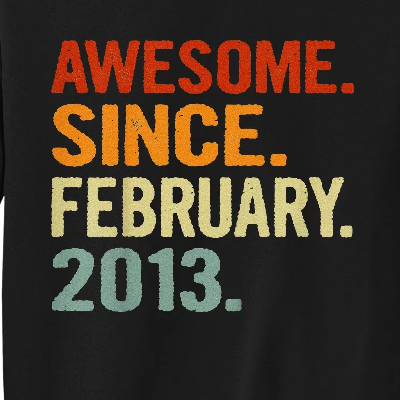 8 Years Old Retro Birthday Gift Awesome Since February 2013 Tall Sweatshirt