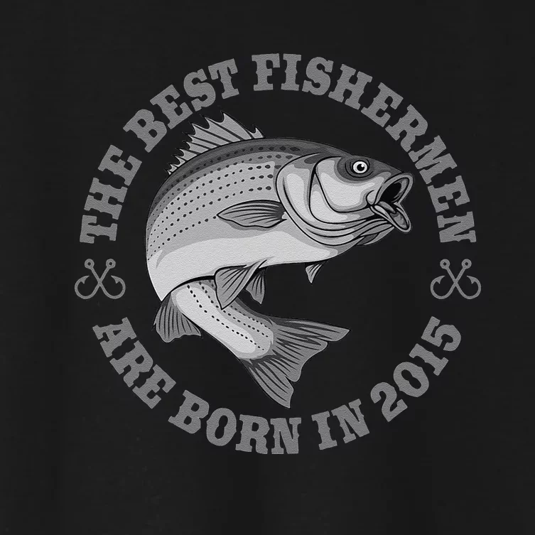 8 Year Old Fisherman Fishing 2015 8th Birthday Cute Women's Crop Top Tee