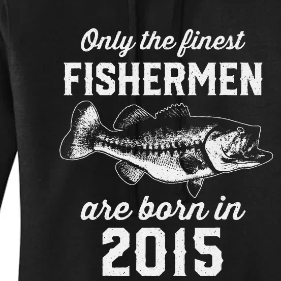 8 Year Old Fisherman Fishing 2015 8th Birthday Gift Women's Pullover Hoodie