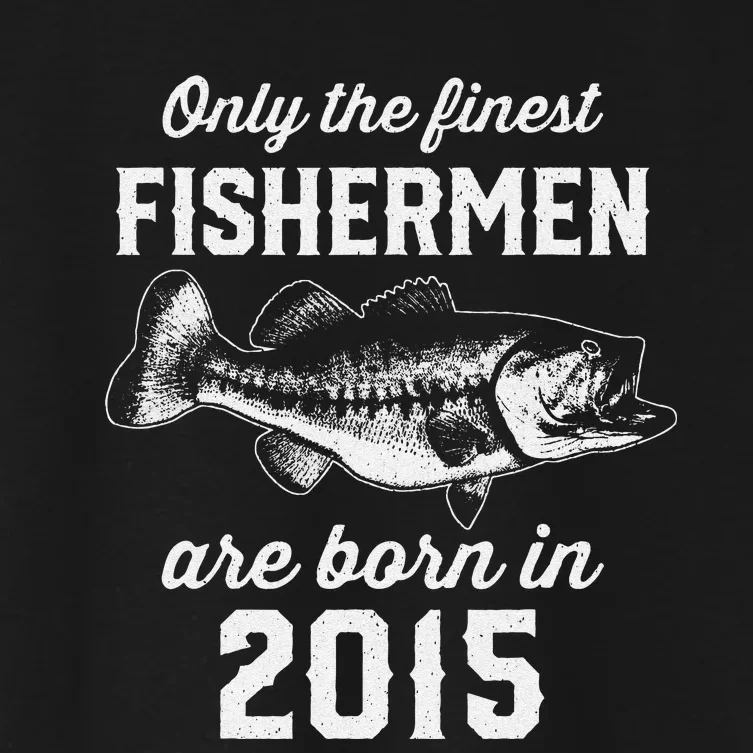 8 Year Old Fisherman Fishing 2015 8th Birthday Gift Women's Crop Top Tee