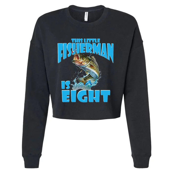 8 Year Old Fishing Outfit For Fishing Birthday Party Cropped Pullover Crew