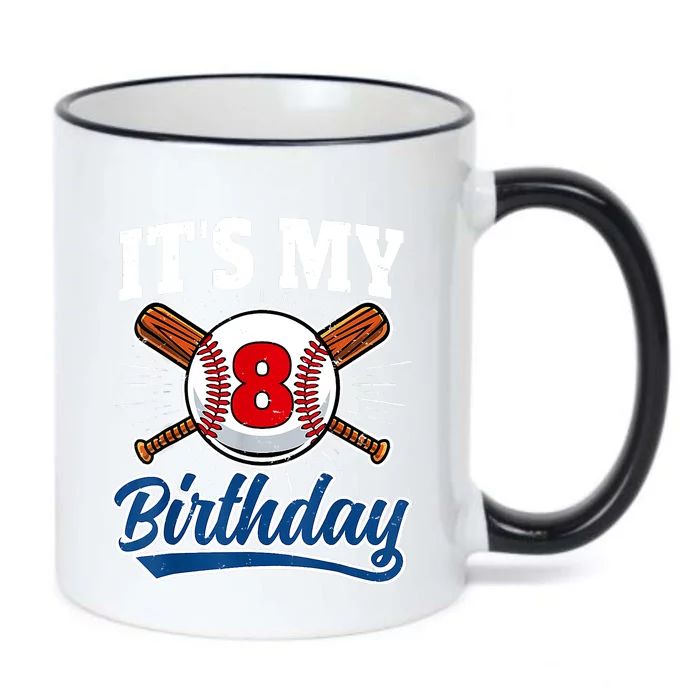 8 Years Old Baseball Player 8th Birthday Party Black Color Changing Mug