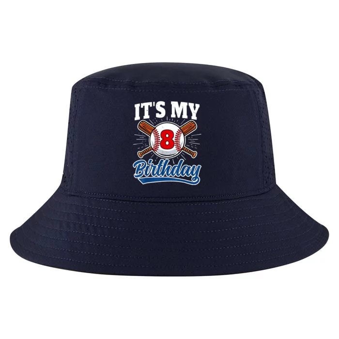 8 Years Old Baseball Player 8th Birthday Party Cool Comfort Performance Bucket Hat