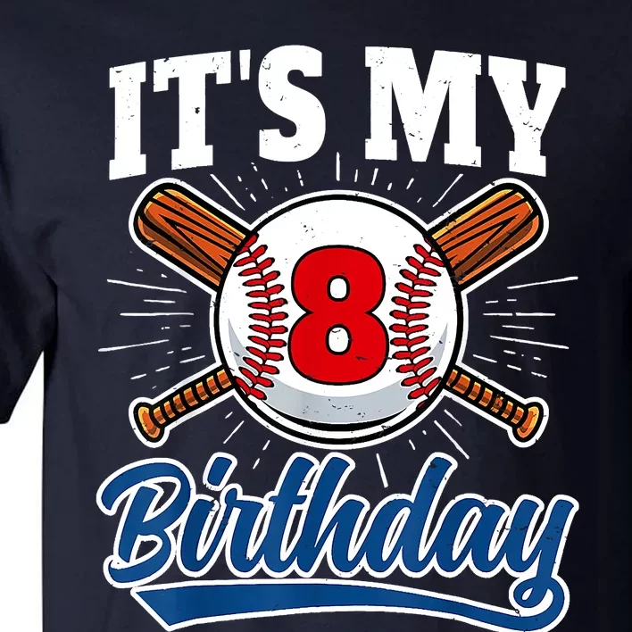 8 Years Old Baseball Player 8th Birthday Party Tall T-Shirt