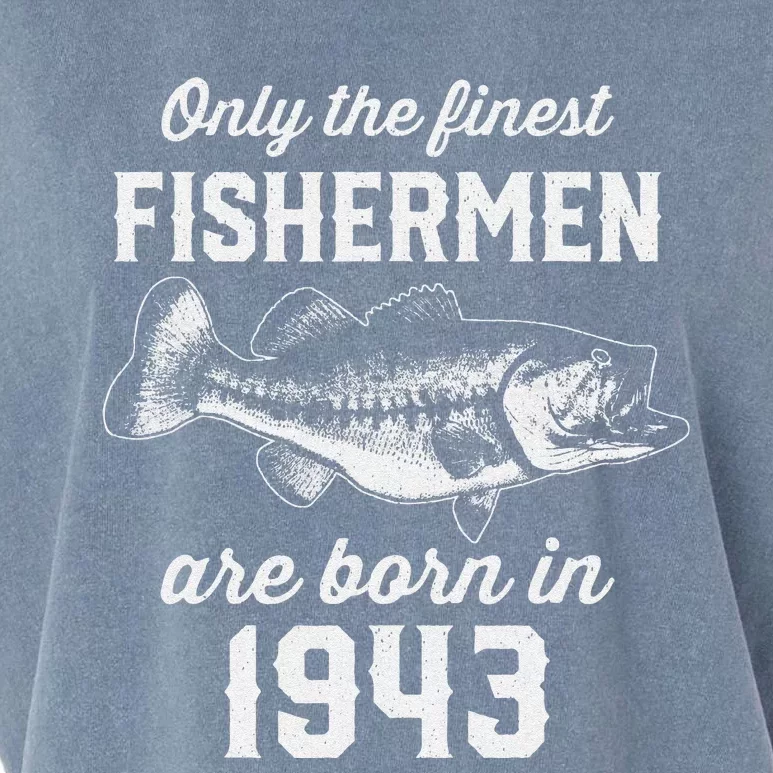 80 Year Old Fisherman Fishing 1943 80th Birthday Garment-Dyed Women's Muscle Tee