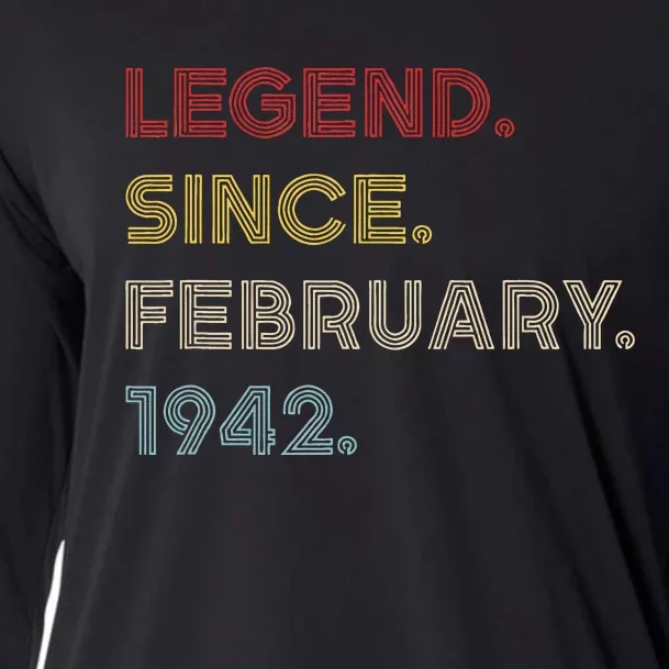 81 Year Old Legend Since February 1942 Vintage 81st Birthday Cooling Performance Long Sleeve Crew