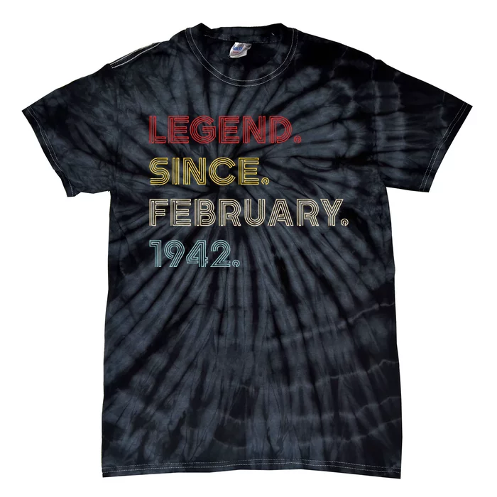 81 Year Old Legend Since February 1942 Vintage 81st Birthday Tie-Dye T-Shirt