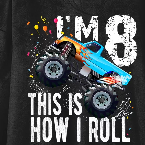 8 Year Old Gift Cool 8th Birthday Boy Gift For Monster Truck Car Lovers Hooded Wearable Blanket