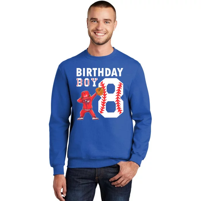 8 Years Old Boy Baseball Player 8th Birthday Kids Tall Sweatshirt