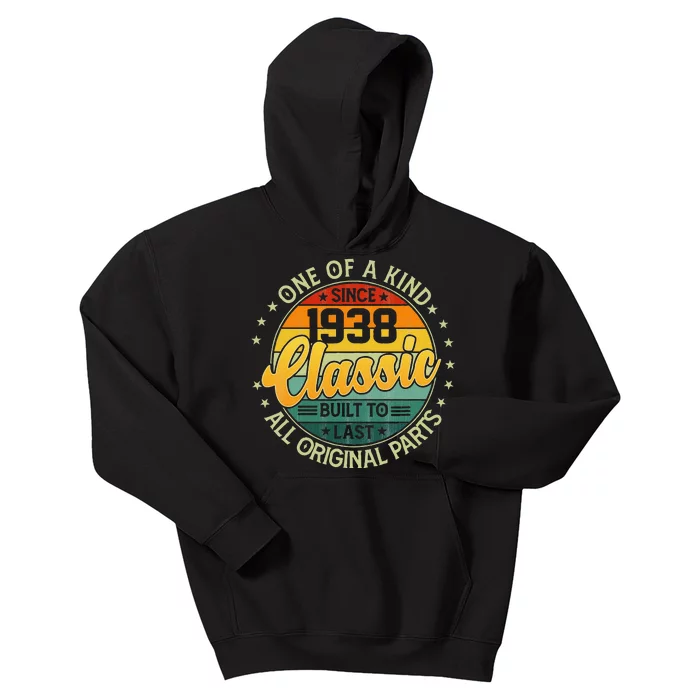 85 Year Old Gifts Made In 1938 Vintage 85th Birthday Retro Kids Hoodie