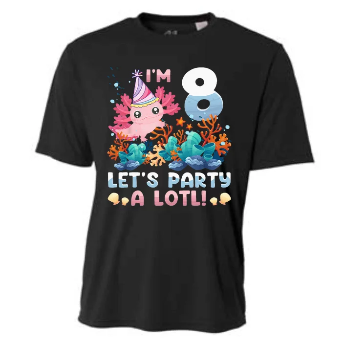 8 Year Old Axolotl Lover 8th Birthday Gift Cooling Performance Crew T-Shirt