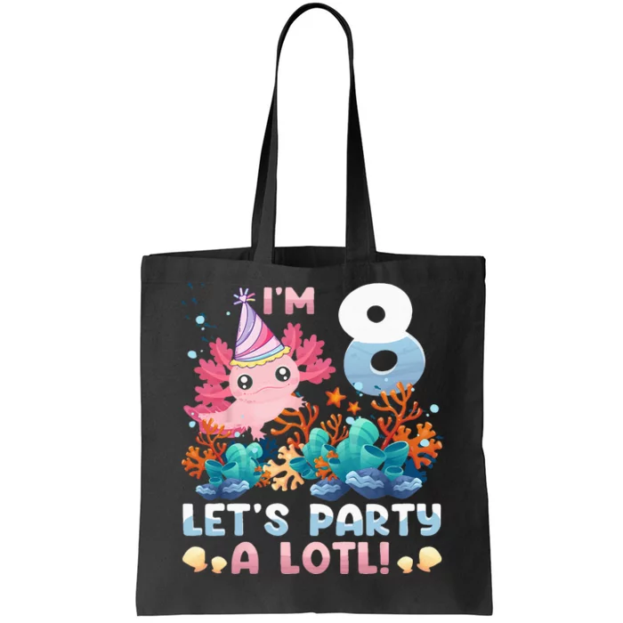 8 Year Old Axolotl Lover 8th Birthday Gift Tote Bag