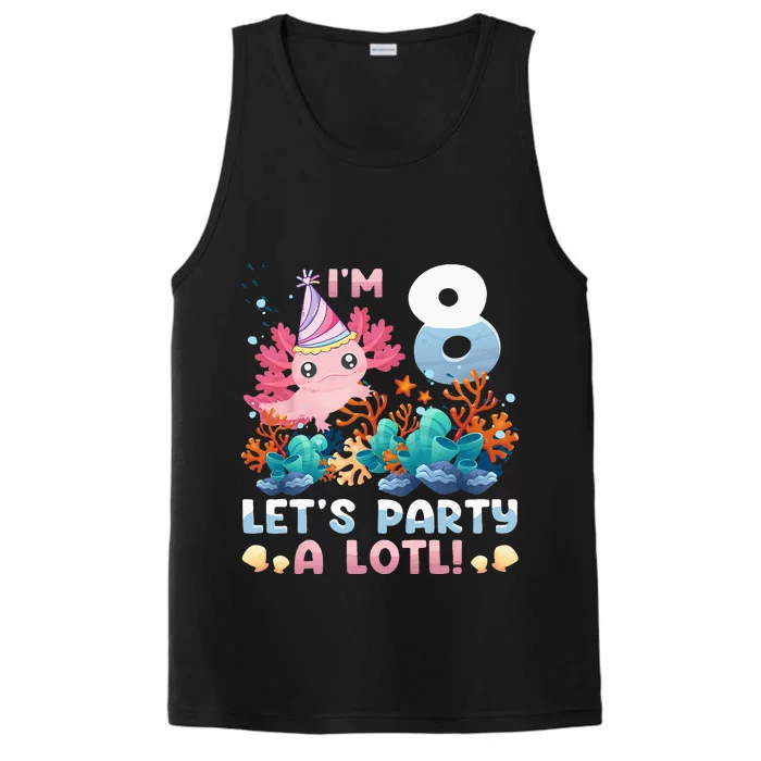 8 Year Old Axolotl Lover 8th Birthday Gift Performance Tank