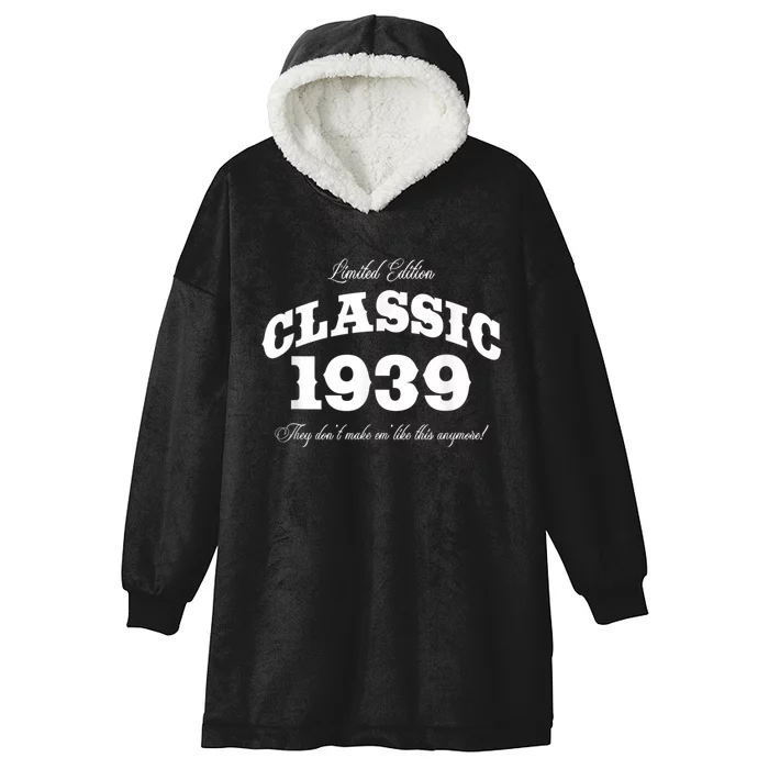 84 Year Old: Vintage Classic Car 1939 84th Birthday Hooded Wearable Blanket