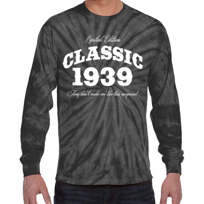 84 Year Old: Vintage Classic Car 1939 84th Birthday Tie-Dye Long Sleeve Shirt