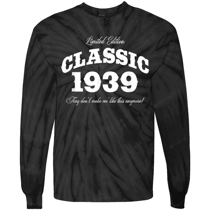 84 Year Old: Vintage Classic Car 1939 84th Birthday Tie-Dye Long Sleeve Shirt