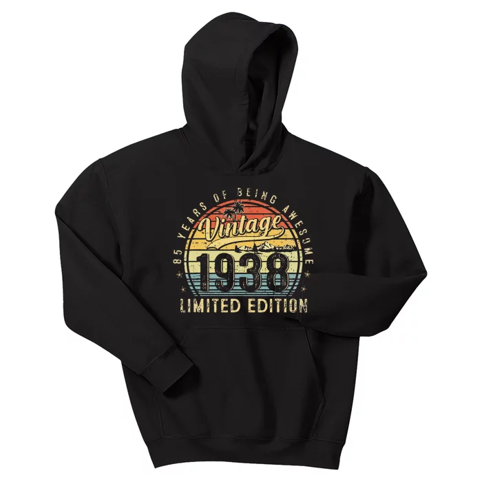 85 Year Old Vintage 1938 Limited Edition 85th Birthday Gifts Kids Hoodie