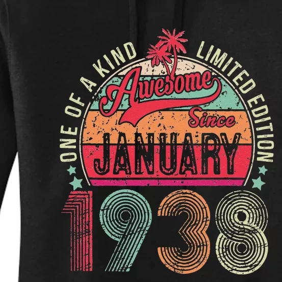 85 Years Old Gift January 1938 Limited Edition 85th Birthday Women's Pullover Hoodie