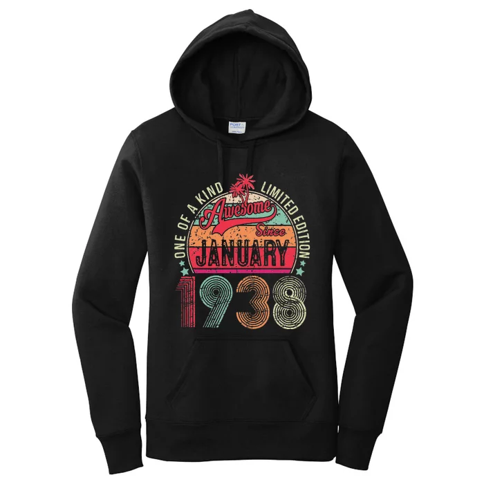 85 Years Old Gift January 1938 Limited Edition 85th Birthday Women's Pullover Hoodie