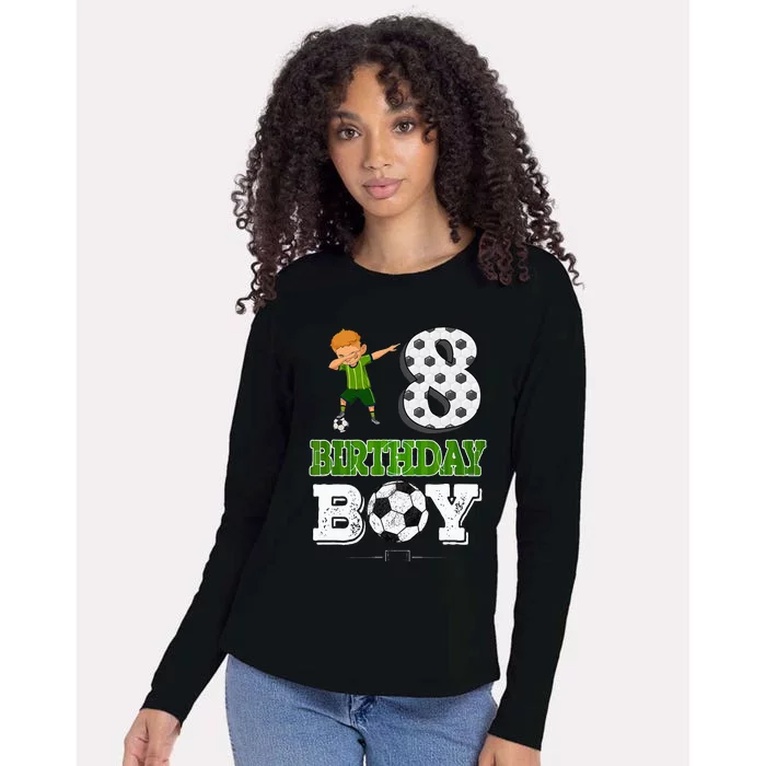 8 Year Old Gift Dabbing Boy Soccer Player 8th Birthday Boy Womens Cotton Relaxed Long Sleeve T-Shirt