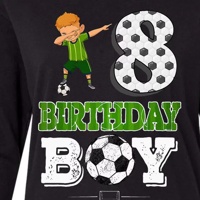 8 Year Old Gift Dabbing Boy Soccer Player 8th Birthday Boy Womens Cotton Relaxed Long Sleeve T-Shirt