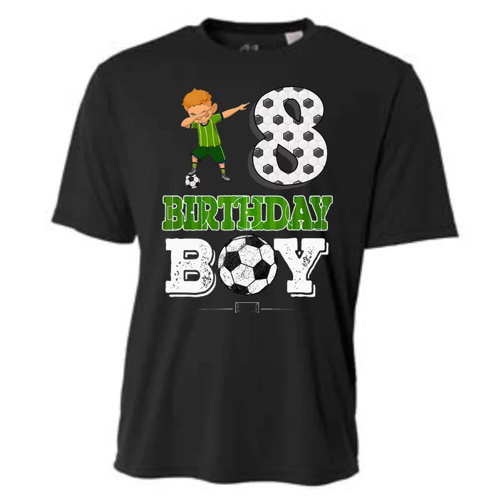 8 Year Old Gift Dabbing Boy Soccer Player 8th Birthday Boy Cooling Performance Crew T-Shirt