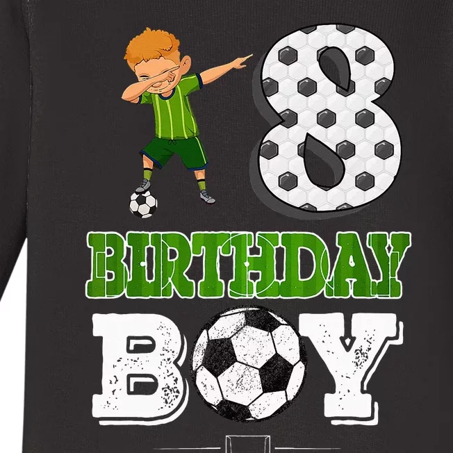 8 Year Old Gift Dabbing Boy Soccer Player 8th Birthday Boy Baby Long Sleeve Bodysuit