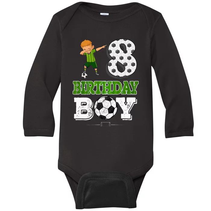 8 Year Old Gift Dabbing Boy Soccer Player 8th Birthday Boy Baby Long Sleeve Bodysuit